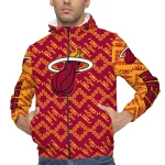custom miami heat trellis mesh red windbreaker jacket best selling