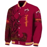 custom miami heat tribal deer art red varsity jacket best selling