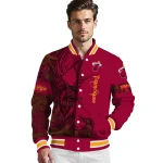 custom miami heat tribal deer art red varsity jacket best selling