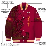 custom miami heat tribal deer art red varsity jacket best selling