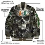 custom miami hurricanes camouflage skull camouflage varsity jacket best selling