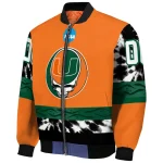 custom miami hurricanes circle skull orange black bomber jacket best selling