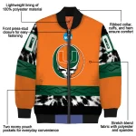 custom miami hurricanes circle skull orange black bomber jacket best selling