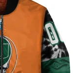 custom miami hurricanes circle skull orange black bomber jacket best selling