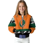 custom miami hurricanes circle skull orange black bomber jacket best selling