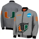 custom miami hurricanes feral slash grey bomber jacket best selling