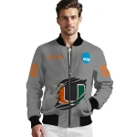 custom miami hurricanes feral slash grey bomber jacket best selling
