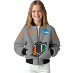 custom miami hurricanes feral slash grey bomber jacket best selling