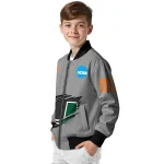 custom miami hurricanes feral slash grey bomber jacket best selling