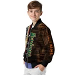custom miami hurricanes flag wood brown bomber jacket best selling