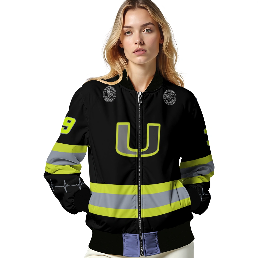 custom miami hurricanes heartbeat accent black green bomber jacket latest model custom miami hurricanes heartbeat accent black green bomber jacket latest model
