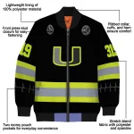 custom miami hurricanes heartbeat accent black green bomber jacket best selling