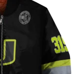 custom miami hurricanes heartbeat accent black green bomber jacket best selling
