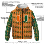 custom miami hurricanes lightning strike grid orange windbreaker jacket best selling