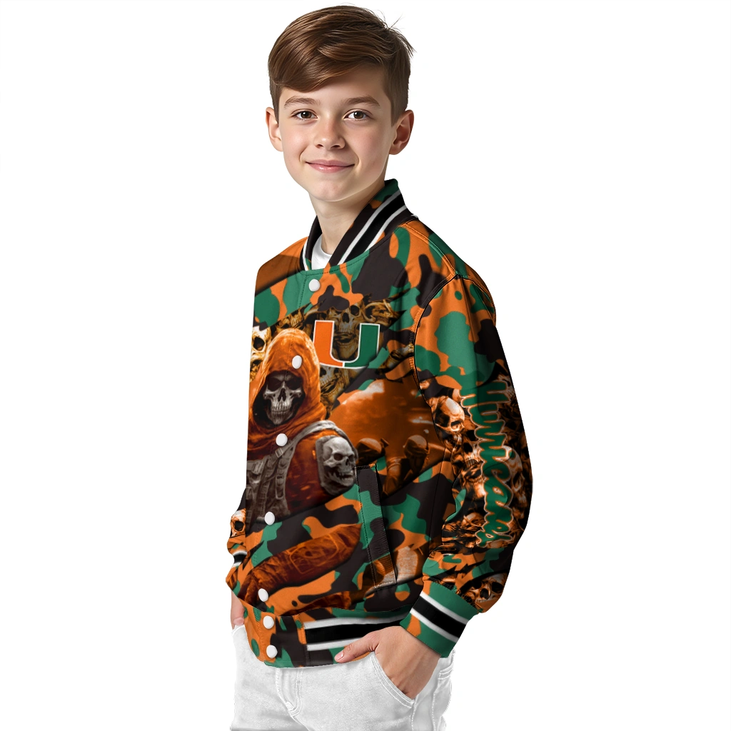 custom miami hurricanes skull horde orange varsity jacket trendy custom miami hurricanes skull horde orange varsity jacket trendy