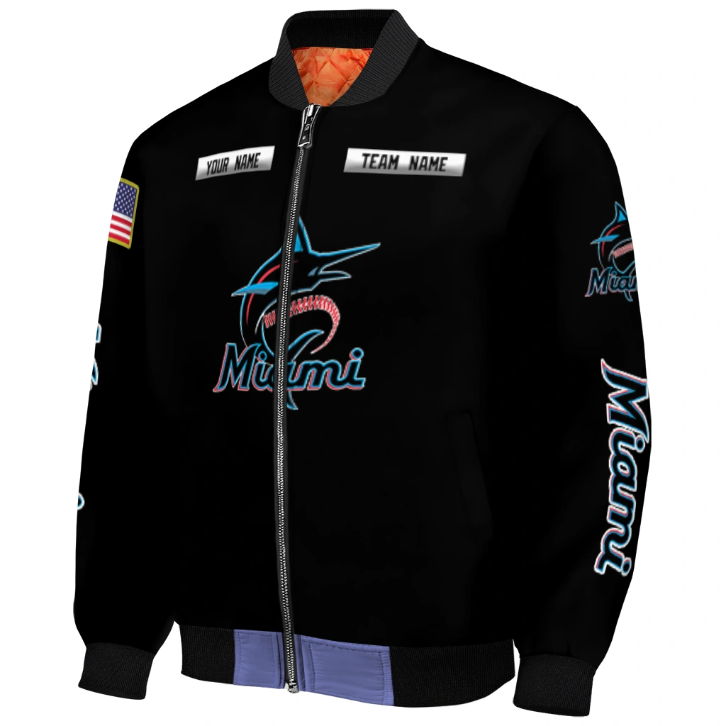 custom miami marlins american flag skull black bomber jacket fashion forward custom miami marlins american flag skull black bomber jacket fashion forward