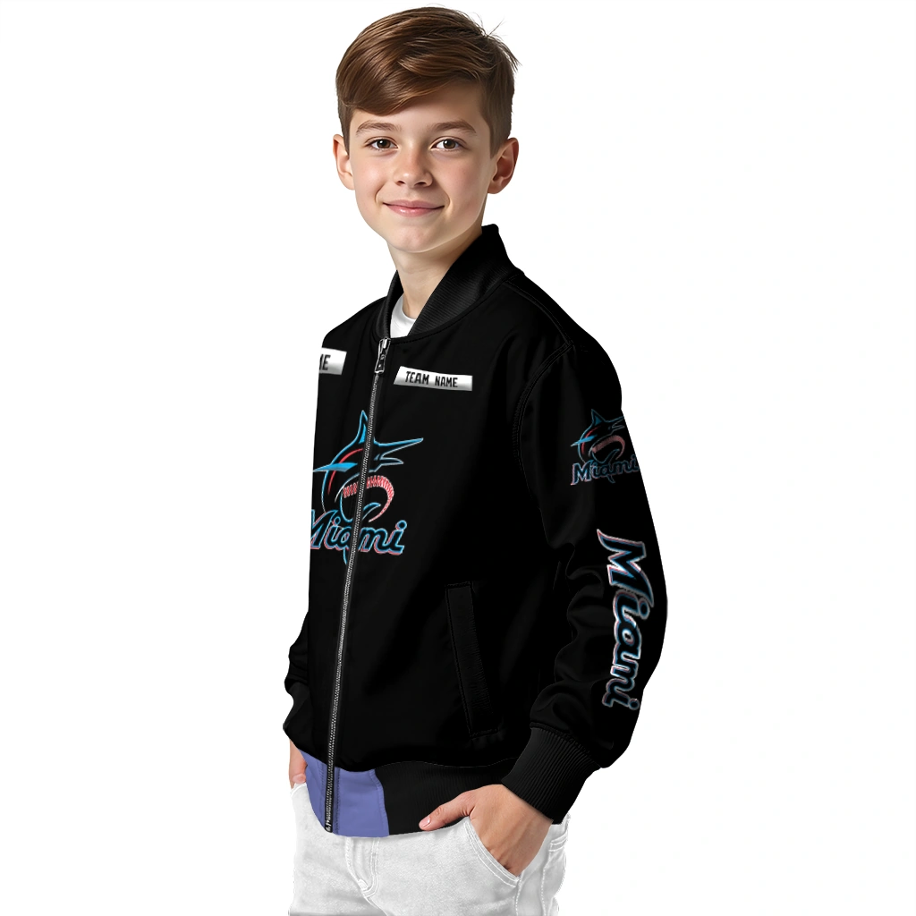 custom miami marlins american flag skull black bomber jacket trendy custom miami marlins american flag skull black bomber jacket trendy