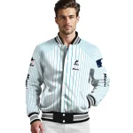 custom miami marlins athlete pinstripes white varsity jacket best selling