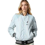 custom miami marlins athlete pinstripes white varsity jacket best selling