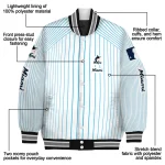 custom miami marlins athlete pinstripes white varsity jacket best selling