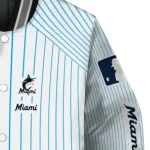 custom miami marlins athlete pinstripes white varsity jacket best selling