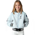 custom miami marlins athlete pinstripes white varsity jacket best selling