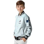 custom miami marlins athlete pinstripes white varsity jacket best selling