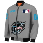 custom miami marlins claw rend grey bomber jacket best selling