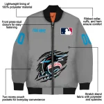 custom miami marlins claw rend grey bomber jacket best selling