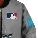 custom miami marlins claw rend grey bomber jacket best selling