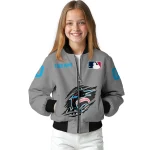 custom miami marlins claw rend grey bomber jacket best selling