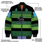 custom miami marlins clover green lines green black bomber jacket best selling