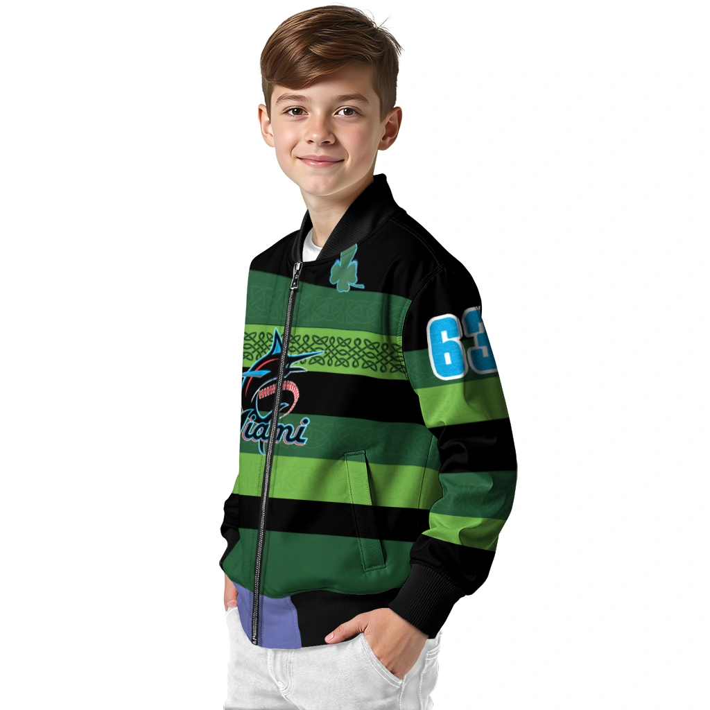 custom miami marlins clover green lines green black bomber jacket trendy custom miami marlins clover green lines green black bomber jacket trendy