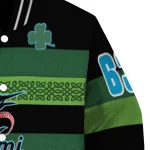 custom miami marlins clover green lines green black varsity jacket best selling