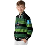 custom miami marlins clover green lines green black varsity jacket best selling