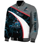 custom miami marlins electric flash blue varsity jacket best selling