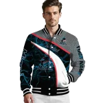 custom miami marlins electric flash blue varsity jacket best selling
