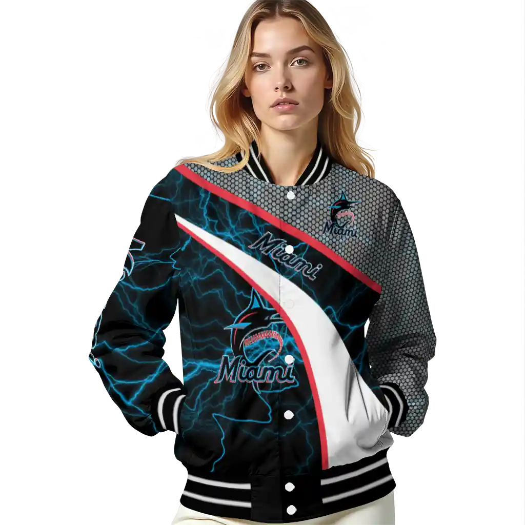 custom miami marlins electric flash blue varsity jacket latest model custom miami marlins electric flash blue varsity jacket latest model