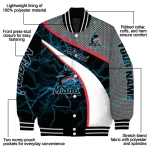 custom miami marlins electric flash blue varsity jacket best selling