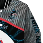 custom miami marlins electric flash blue varsity jacket best selling