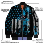 custom miami marlins star stripes blue black bomber jacket best selling