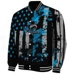 custom miami marlins star stripes blue black varsity jacket best selling