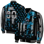 custom miami marlins star stripes blue black varsity jacket best selling