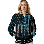 custom miami marlins star stripes blue black varsity jacket best selling