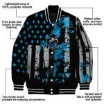 custom miami marlins star stripes blue black varsity jacket best selling
