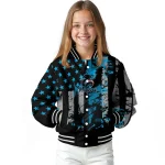 custom miami marlins star stripes blue black varsity jacket best selling