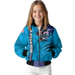 custom miami marlins us flag claws blue bomber jacket best selling