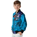 custom miami marlins us flag claws blue bomber jacket best selling