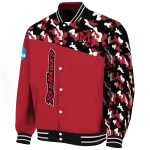 custom miami redhawks camouflage splash red varsity jacket best selling