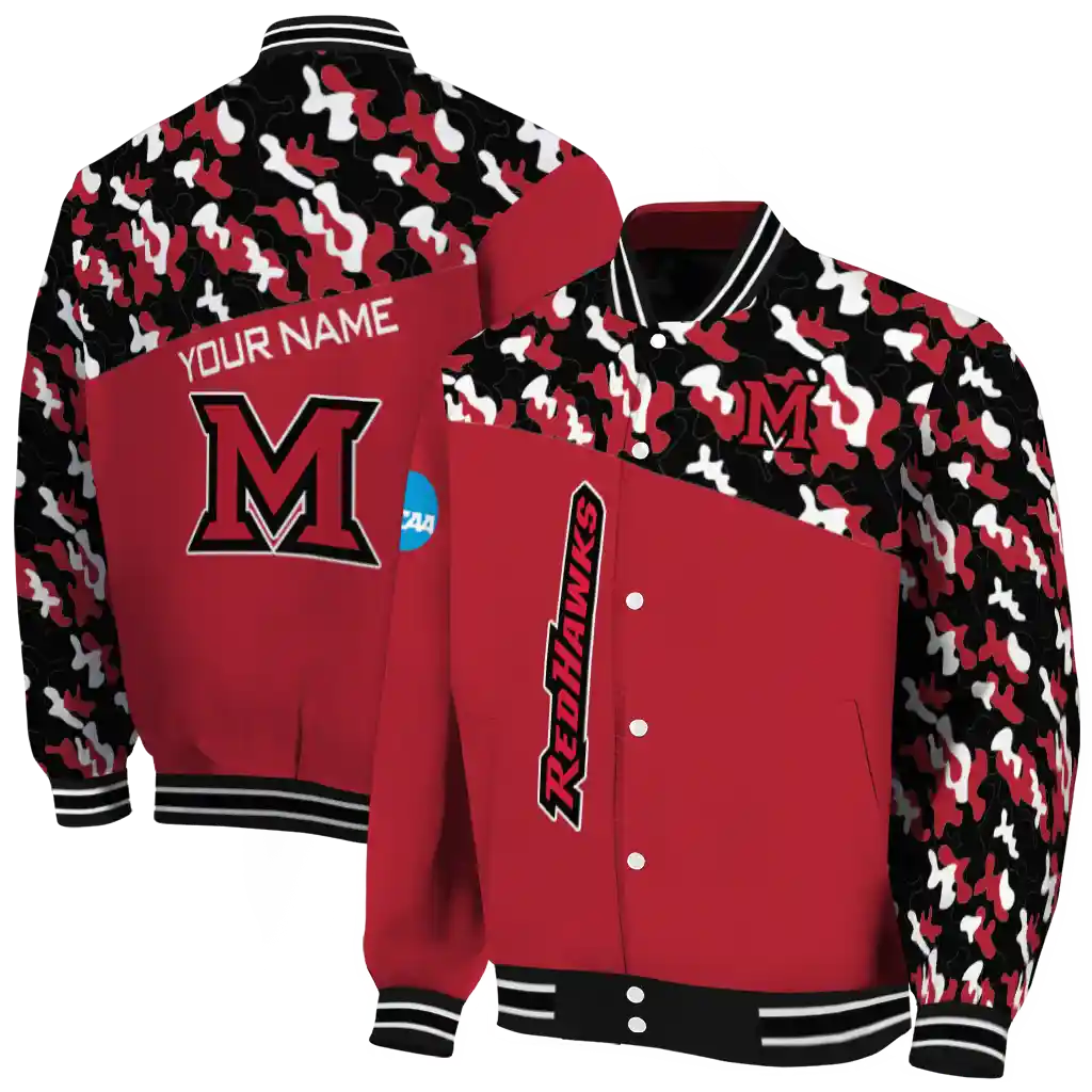 custom miami redhawks camouflage splash red varsity jacket fashion forward custom miami redhawks camouflage splash red varsity jacket fashion forward